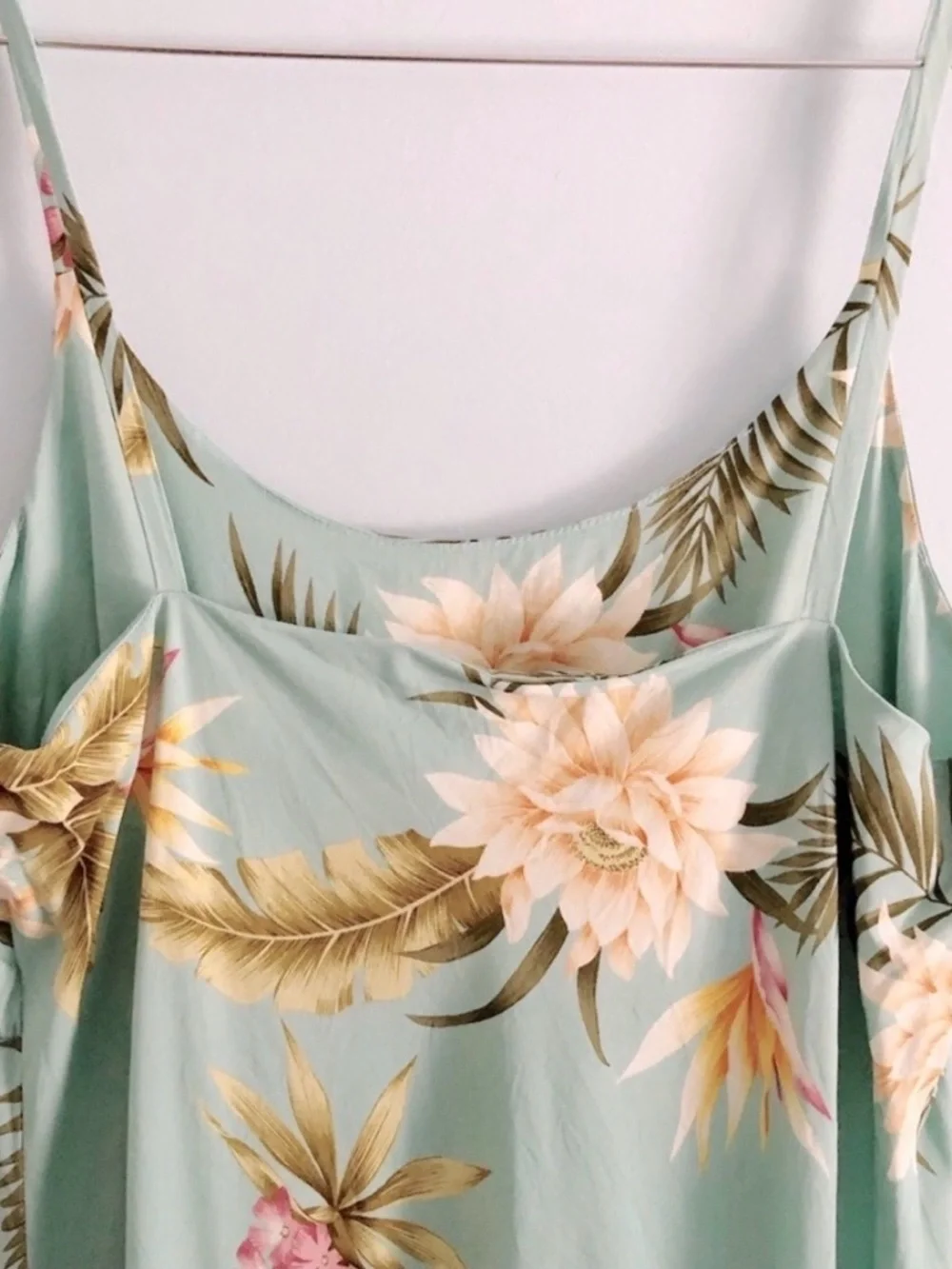 Two Palms Light Green Floral Midi Slip Dress - Picture 4 of 10